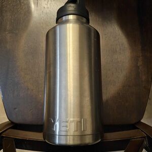 Yeti Silver Water Bottle 64 oz rambler